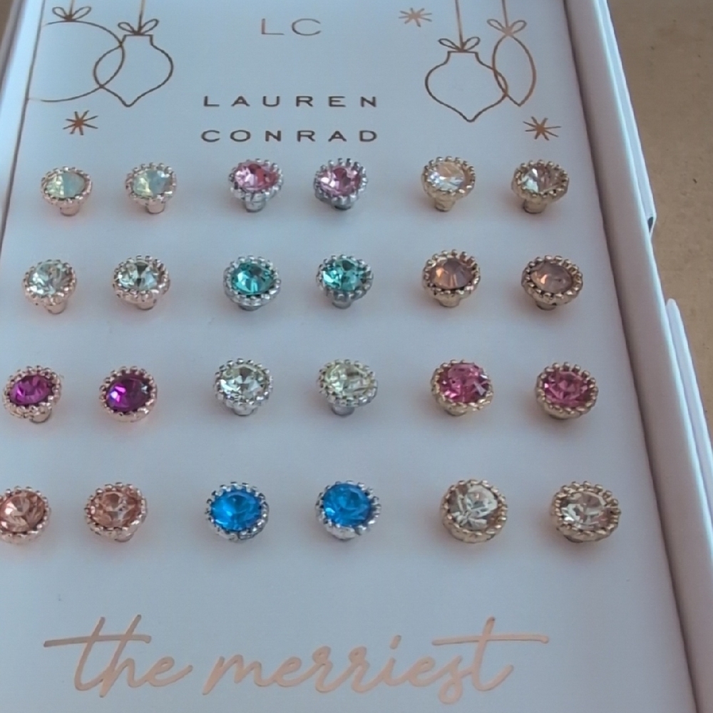 LC Lauren Conrad Sparkling Stud Earrings Set - Picture 2 of 7